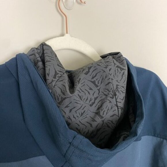 Voyager Full Zip Windbreaker Jacket Colorblock Mens Medium Hooded Eclipse Blue - Picture 7 of 8